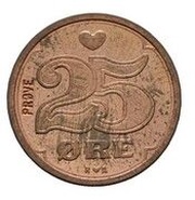 25 Øre - Margrethe II Pattern, Denmark, 1986 reverse image