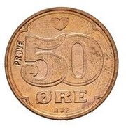 50 Øre - Margrethe II Pattern reverse image