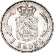 1 Krone - Christian IX Pattern, Denmark, 1875 reverse image