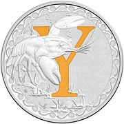 1 Dollar - Elizabeth II 4th Portrait - Alphabet Collection - Letter Y - Silver Proof, Australia, 2015-2017 reverse image