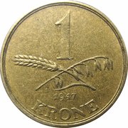 1 Krone - Christian X reverse image