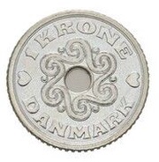 1 Krone - Margrethe II Pattern, Denmark, 1984 reverse image