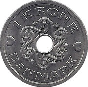 1 Krone - Margrethe II Trial Strike reverse image