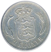 2 Kroner - Christian IX, Denmark, 1875-1899 reverse image