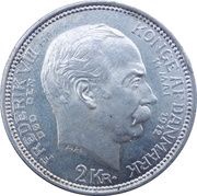 2 Kroner - Christian X Death of Frederik VIII, Denmark, 1912 reverse image