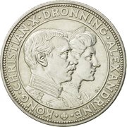 2 Kroner - Christian X Silver Wedding obverse image