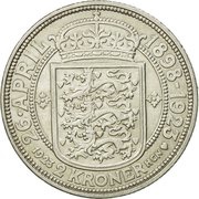 2 Kroner - Christian X Silver Wedding reverse image