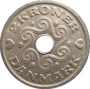 2 Kroner - Margrethe II, Denmark, 1992-2023 reverse image