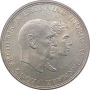 5 Kroner - Frederik IX Silver Wedding Anniversary obverse image