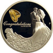 1 Dollar - Elizabeth II 4th Portrait - Wedding - Silver Proof, Australia, 2015-2018 reverse image