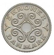 5 Kroner - Margrethe II Pattern, Denmark, 1986 reverse image