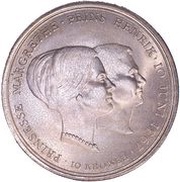 10 Kroner - Frederik IX Wedding of princess Margrethe, Denmark, 1967 reverse image