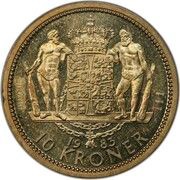 10 Kroner - Margrethe II Pattern reverse image
