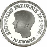 10 Kroner - Margrethe II Crown Prince's Birthday, Denmark, 1986 reverse image