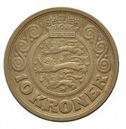10 Kroner - Margrethe II Pattern reverse image