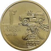 1 Dollar - Elizabeth II 4th Portrait - Lest We Forget - ANZAC Day, Australia, 2016 reverse image