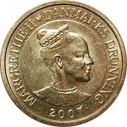 10 Kroner - Margrethe II 4th portrait, 2nd arms obverse image