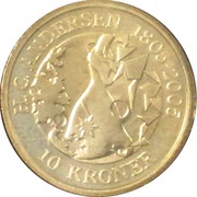 10 Kroner - Margrethe II 4th portrait; Snow Queen reverse image