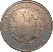 10 Kroner - Margrethe II Snow Queen - Silver Issue, Denmark, 2006 reverse image