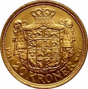 20 Kroner - Frederik VIII, Denmark, 1908-1912 reverse image