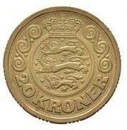 20 Kroner - Margrethe II Pattern, Denmark, 1986 reverse image