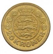 20 Kroner - Margrethe II Pattern, Denmark, 1986 reverse image