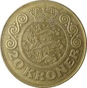 20 Kroner - Margrethe II 2nd portrait reverse image