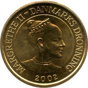 20 Kroner - Margrethe II 4th portrait; Århus City Hall obverse image