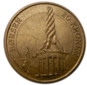 20 Kroner - Margrethe II 4th portrait; Børsen, Denmark, 2003 reverse image