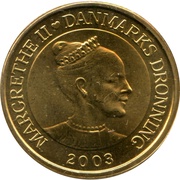 20 Kroner - Margrethe II 4th portrait; Christiansborg obverse image