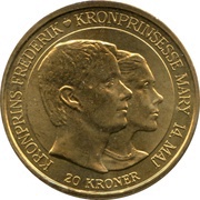 20 Kroner - Margrethe II 4th portrait; Marriage of Crownprince, Denmark, 2004 reverse image