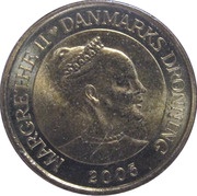 20 Kroner - Margrethe II 4th portrait; Landet Kirke obverse image