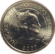20 Kroner - Margrethe II 4th portrait; Tre Brødre obverse image