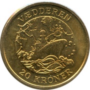 20 Kroner - Margrethe II 4th portrait; Vædderen, Denmark, 2007 reverse image