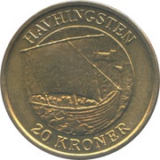 20 Kroner - Margrethe II 4th portrait; Havhingsten, Denmark, 2008 reverse image
