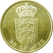 20 Kroner - Margrethe II 5th portrait, Denmark, 2011-2012 reverse image