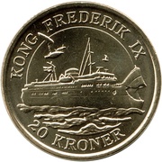 20 Kroner - Margrethe II Kong Frederik IX Ferry, Denmark, 2012 reverse image