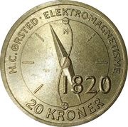 20 Kroner - Margrethe II H. C. Ørsted and Electromagnetism, Denmark, 2013 reverse image
