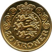 20 Kroner - Margrethe II 5th portrait, Denmark, 2013-2022 reverse image