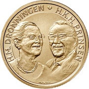 20 Kroner - Margrethe II Royal Golden Wedding obverse image