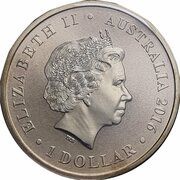 1 Dollar - Elizabeth II 4th Portrait - Australian Butterfly - Richmond Birdwing obverse image