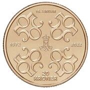 20 Kroner - Margrethe II 50th Jubilee reverse image