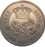 200 Kroner - Margrethe II Queen's Birthday reverse image
