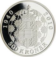500 Kroner - Margrethe II 70th Birthday reverse image