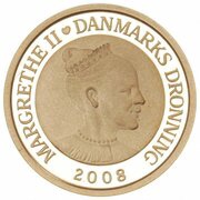 1000 Kroner - Margrethe II 4th Portrait- Sirius - Gold issue obverse image