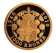 1000 Kroner - Margrethe II 70th Birthday, Denmark, 2010 reverse image