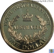 1 Dollar - Elizabeth II 4th Portrait - Australia's First Mints, Australia, 2016 reverse image