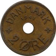 2 Øre - Christian X reverse image