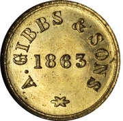 1 Skilling A. Gibbs and Sons, Denmark, 1863 reverse image