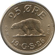 25 Øre - Christian X, Denmark, 1926 reverse image